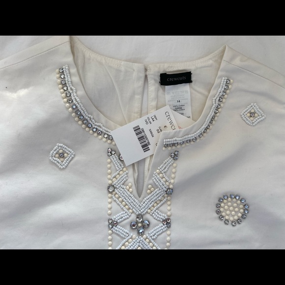 J Crew Girls White Sleeveless Dress Size 14 - Picture 3 of 5